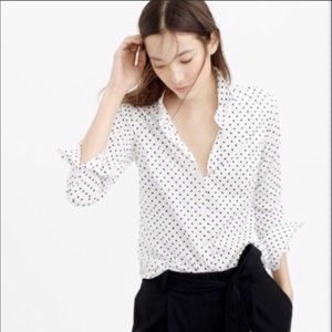 J. Crew Polka Dot Button Collar Blouse XS